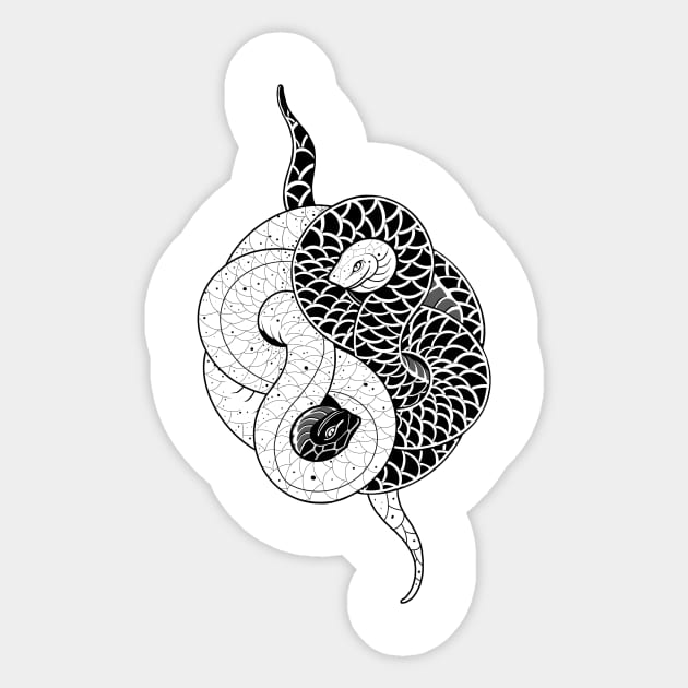 Yin Yang Snakes Sticker by DeclanTIGERIllustration